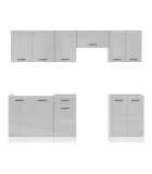 Modular kitchen JUNONA LINE 240 BBL BRW light gray gloss order